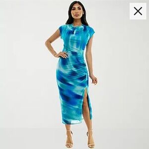 Premier Amour Printed Sleeveless Midi Sheath Dress